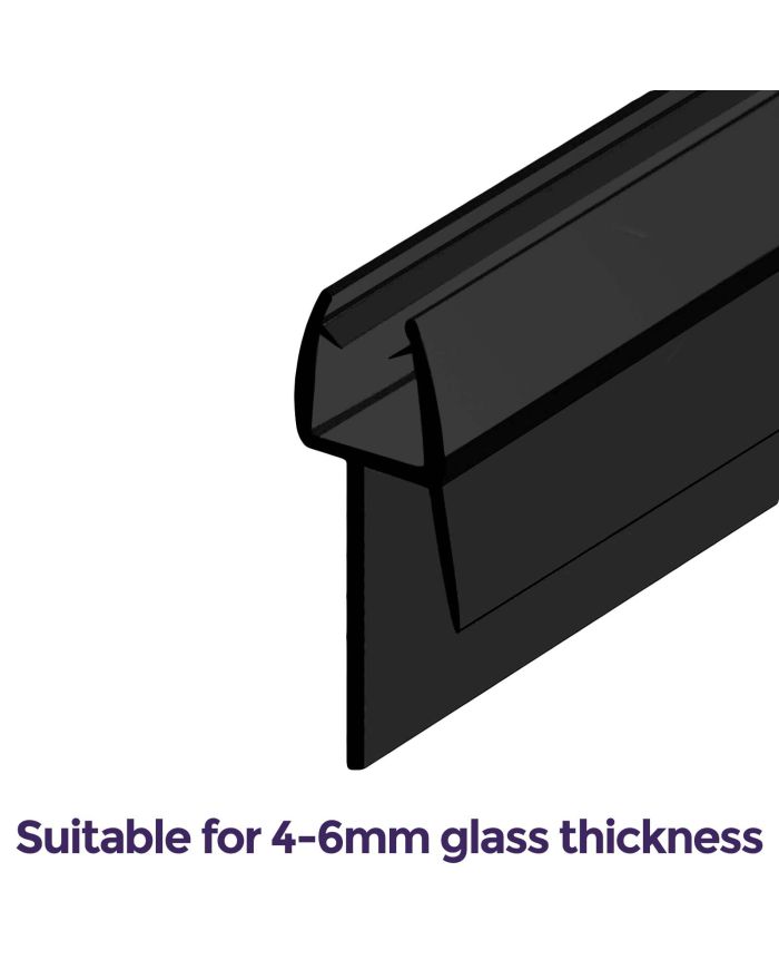 735 mm Glass Shower Door Rubber Seal Strip Gap 6 mm Black