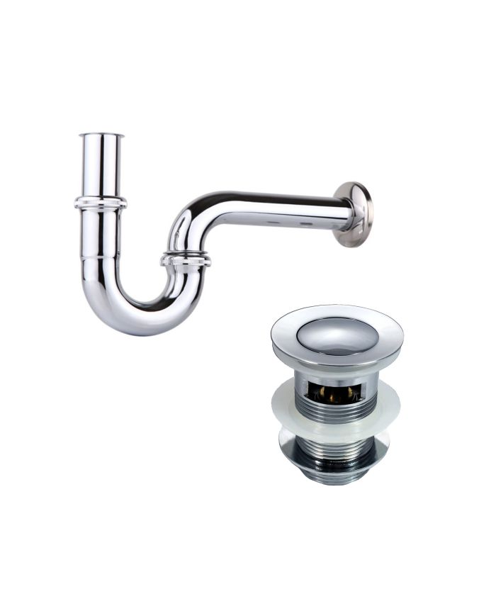 Brass Bathroom Sink Drain P Trap Chrome Plated Basin Waste - Bathroom Sink Drain Pipe Brass