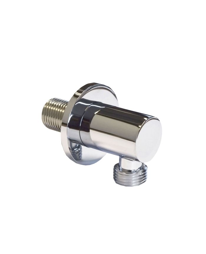 Round Chrome Wall Outlet Elbow Hose Connector