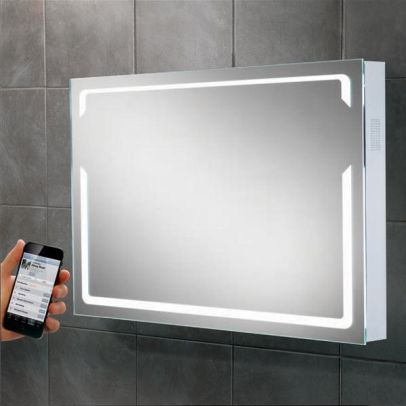 Hib Pulse Modern Bathroom Led Illumination Bluetooth Mirror
