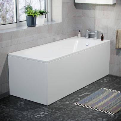 1700mm Modern High Gloss White Front & End Bath Panel Acrylic Bathroom