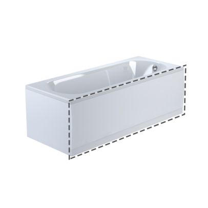Zelora Bathroom Modern White Acrylic Standard Front Bath Panel - 1700mm X 550mm 