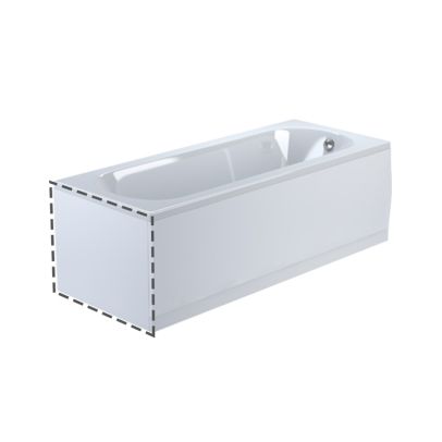 White Modern 700 mm Standard High Gloss End Bath Panel