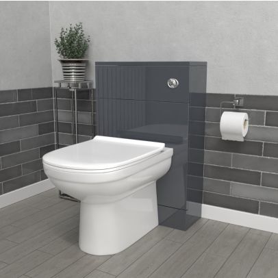 Howard Modern 500mm Back To Wall Rimless Toilet with WC Bathroom Anthracite