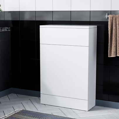 Vincent Back To Wall White Gloss Toilet Cistern Unit W500mm x D200mm Flat Pack