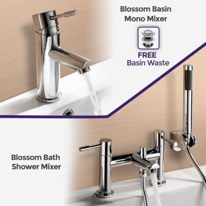 Marc Mono Bath Filler and Basin Tap with Waste
