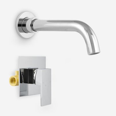 Reed Wall Mounted Basin Mixer Tap & Concealed Valve Mixer Chrome