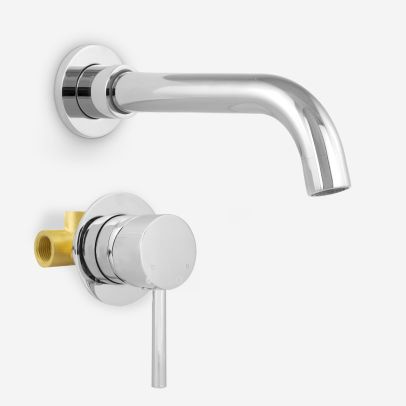 Reed Wall Mounted Mixer Tap, Concealed Valve Mixer & Waste Chrome