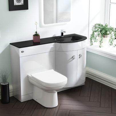 Tate RH 1100mm Vanity Basin Unit & Elso Back to Wall Toilet White