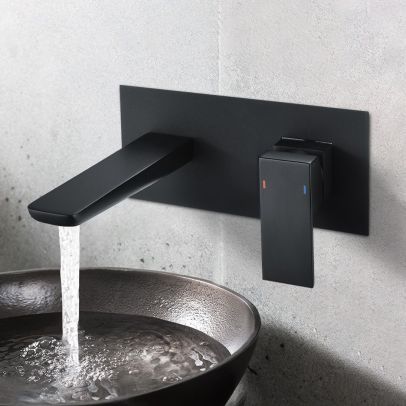 Astra Designer Matte Black Wall Mounted Concealed Basin Mixer Tap