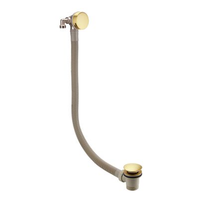 Modern Brushed Brass Waterfall Bath Filler with Pop Up Waste and Overflow