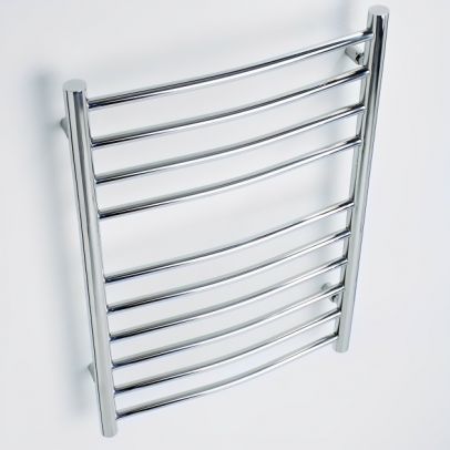 Kartell Orlando Curved Heated Towel Rail 720mm H x 600mm W Stainless Steel