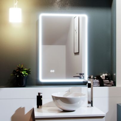 500mm x 700mm Edge LED Round Corner Bathroom Mirror