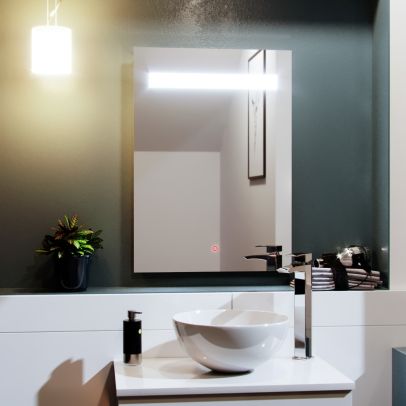 500mm x 700mm Bar LED Straight Corner Bathroom Mirror