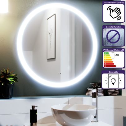 Round LED 700 x 700mm Bathroom Motion Sensor Mirror