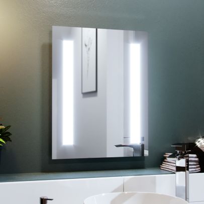 Dual Bar LED 390 x 500mm Battery powered Bathroom Mirror 