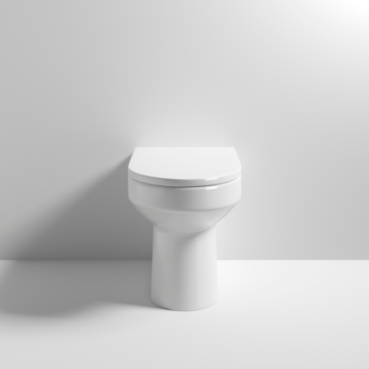 Nuie White Contemporary D-shape Back To Wall Toilet Pan