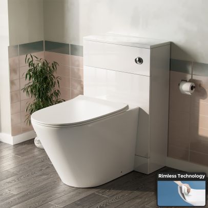 Back To Wall WC Toilet with Concealed Cistern Bathroom Unit