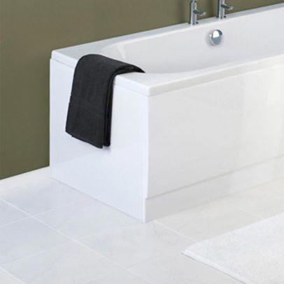 Bathroom High Gloss White Modern Acrylic End Bath Panel Cut to Size 790 x 510mm