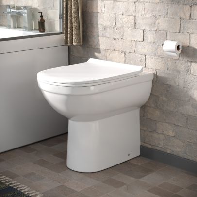 Contemporary Bathroom Kelfield Comfort Height Back to Wall Toilet with Soft Close Seat White