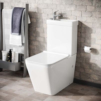 Nova 2 in 1 Combo Toilet and Basin Cloakroom  Space Saver Unit  and Basin Tap Set
