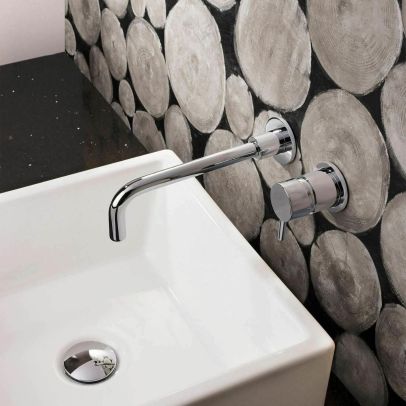 Contemporary Wall Mounted Basin Sink Mixer Tap