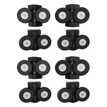 8 Shower Door Wheels 23mm Black 4 upper and bottom Roll Runners