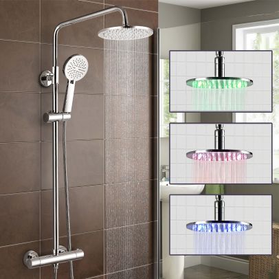 Niki Led Round Twin Head Thermostatic Shower Mixer Valve Wras Approved