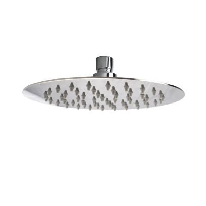 Dunn 200mm Thin Round Brass Swivel Shower Head Round and 250mm Ceiling Arm Chrome
