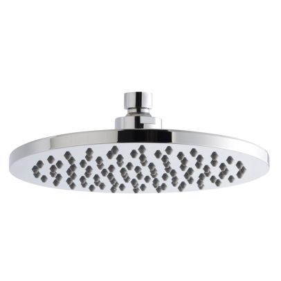 Modern Chrome Round Overhead Swivel Rain Shower Head and Solid Solid Brass 250 mm Ceiling Wall Mounted Arm