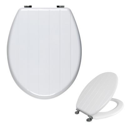 Universal Classic Oval Shaped Design Toilet Seat & Fixings White