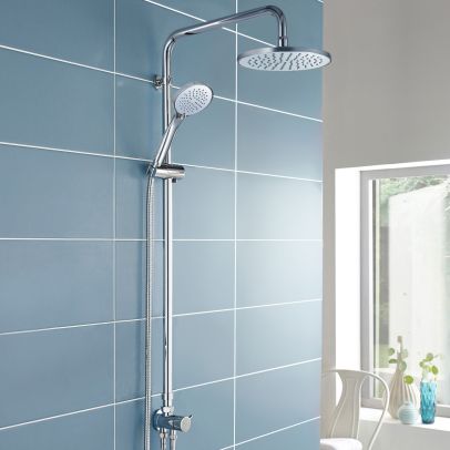 Winstead Round Exposed Multi Function Shower Set - Riser Rail Kit & Bath Shower Mixer Tap
