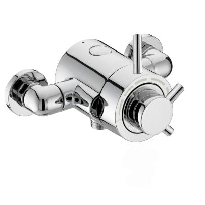 Emso Round Exposed Thermostatic Shower Valve With Bottom Outlet
