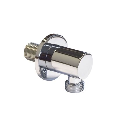 Round Chrome Wall Outlet Elbow Hose Connector